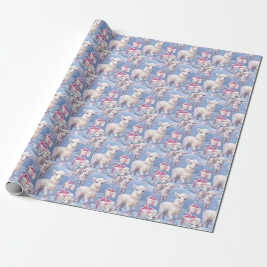 Gentle Pastel Lambs und Geschenke Sm Geschenkpapier (Ungerollt)