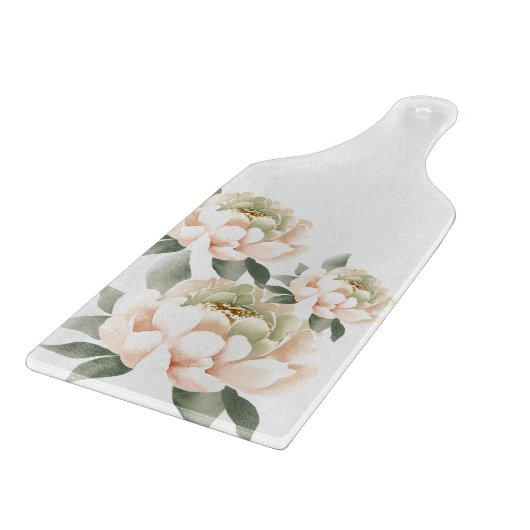 Gentle Peach Peonies Schneidebrett (Ecke)