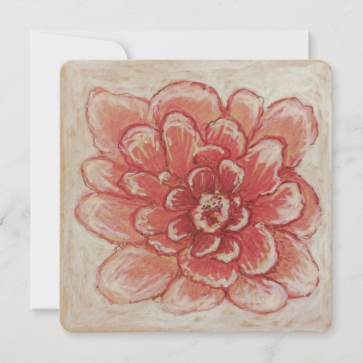 Gentle Pink Blume Art Feiertagskarte (Vorderseite)