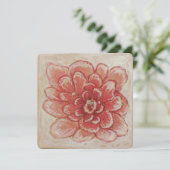 Gentle Pink Blume Art Feiertagskarte (Stehend Vorderseite)
