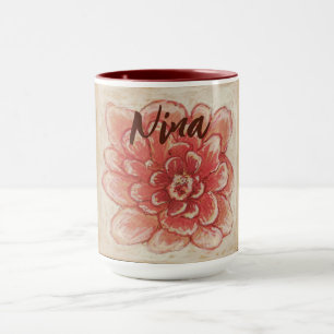 Gentle Pink Blume Art Tasse