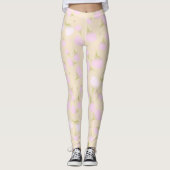Gentle Pink Floral Pastell Petals Muster Leggings (Vorderseite)