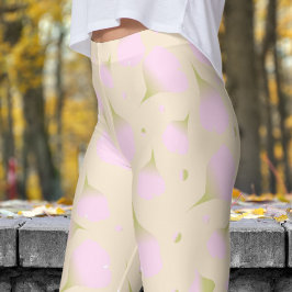 Gentle Pink Floral Pastell Petals Muster Leggings