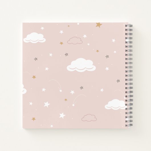 Gentle Pink Pattern Cloud Notizblock (Rückseite)