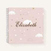 Gentle Pink Pattern Cloud Notizblock (Vorderseite)