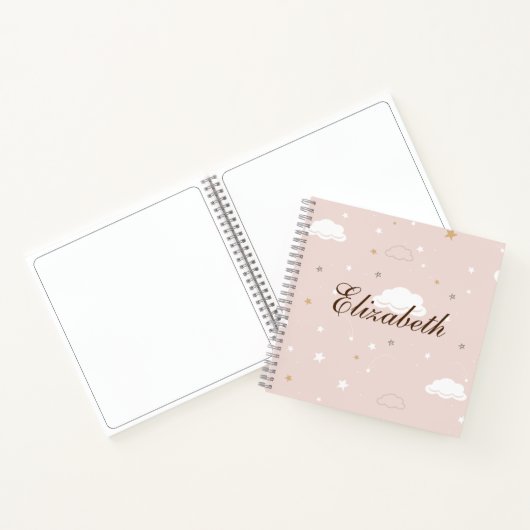 Gentle Pink Pattern Cloud Notizblock (Innenseite)