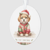 Gentle Puppy in Holiday Knit Ornament (Vorderseite)