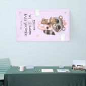 Gentle Raccoon Animal Girl Baby Dusche Willkommen Banner (Messeveranstaltung)