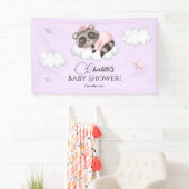 Gentle Raccoon Animal Girl Baby Dusche Willkommen Banner (Insitu)