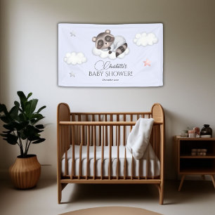 Gentle Raccoon Baby Dusche Willkommen Banner