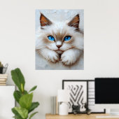 Gentle Ragdoll Cat – Painterly Pastel Composition Poster (Heimbüro)