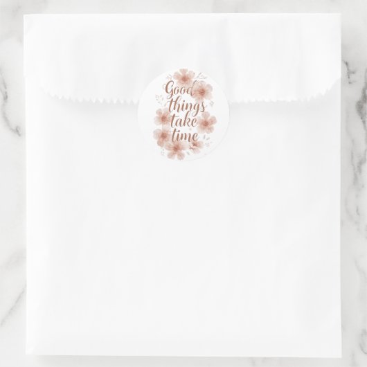 Gentle Reminder with Soft Florals Runder Aufkleber (Tasche)