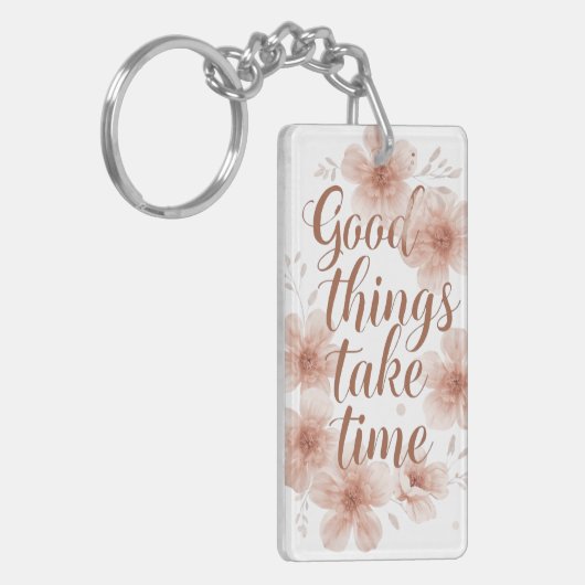 Gentle Reminder with Soft Florals Schlüsselanhänger (Vorderseite links)