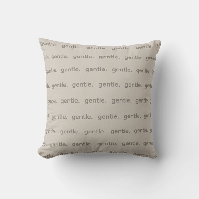 Gentle Repeated Word Pattern Cozy, Calm & Soft  Kissen (Vorderseite)