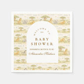 Gentle Safari Animals  Baby Shower Serviette (Vorderseite)