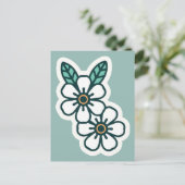 Gentle Simple Fun Rustic Floral Postcard Postkarte (Stehend Vorderseite)