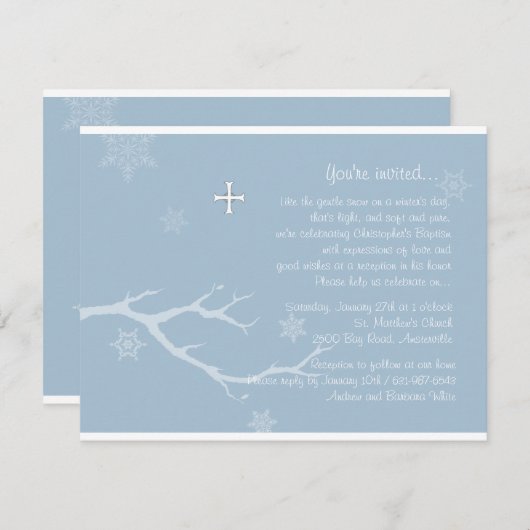 Gentle Snow Einladung (Vorne/Hinten)