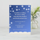 Gentle Snowflake Holiday Party Einladung (Stehend Vorderseite)