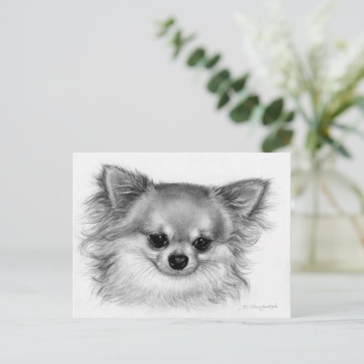 "Gentle Soul" Handgemalt Chihuahua Portrait Postkarte (Stehend Vorderseite)