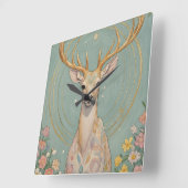 Gentle Spirit: Ein Hirsch Quadratische Wanduhr (Winkel)