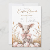 Gentle Spring Lamb & Pastel Easter Egg Hunt Einladung (Vorderseite)