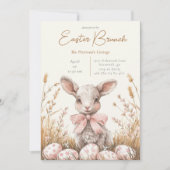 Gentle Spring Lamb & Pastel Easter Egg Hunt Einladung (Vorderseite)