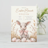 Gentle Spring Lamb & Pastel Easter Egg Hunt Einladung (Stehend Vorderseite)
