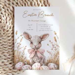 Gentle Spring Lamb & Pastel Easter Egg Hunt Einladung