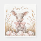 Gentle Spring Lamb & Pastel Easter Egg Hunt Serviette (Vorderseite)