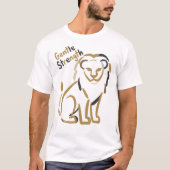 Gentle Strength Lion Minimalist Motivation T-Shirt (Vorderseite)