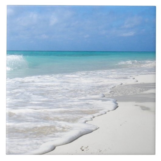 Gentle Surf White Sand Beach Fliese (Vorderseite)