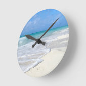 Gentle Surf White Sands Runde Wanduhr (Winkel)