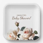 Gentle Tea Rose Babydusche Pappteller (Vorderseite)