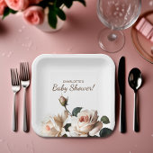 Gentle Tea Rose Babydusche Pappteller