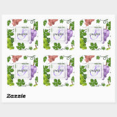 Gentle Trauben und Trauben Quadratischer Aufkleber (Blatt)