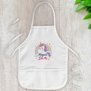 Gentle Unicorn mit Regenbogen Kinderschürze