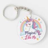 Gentle Unicorn mit Regenbogen Schlüsselanhänger (Vorderseite)