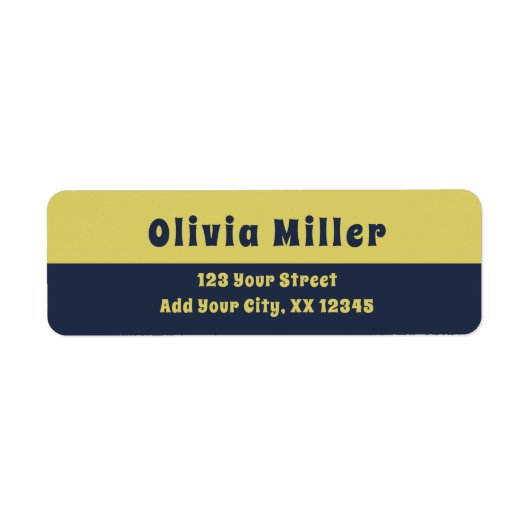 Gentle Warm Yellow - Bold Retro Address Label (Vorne)