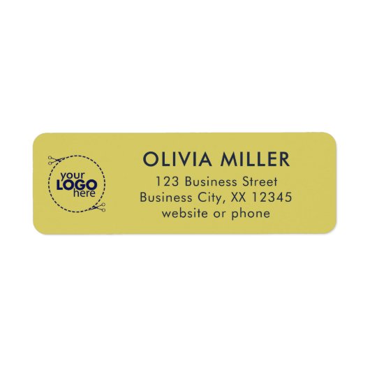Gentle Warm Yellow Business Return Address Label (Vorne)