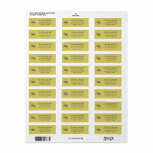 Gentle Warm Yellow Business Return Address Label (Vorne)