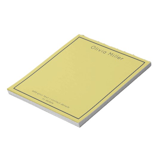 Gentle Warm Yellow Minimalist Notepad Notizblock (Rotiert)