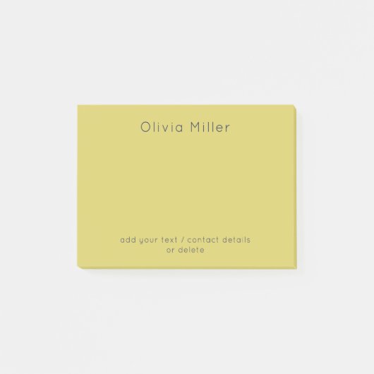 Gentle Warm Yellow Minimalist  Post-it Klebezettel (Vorderseite)