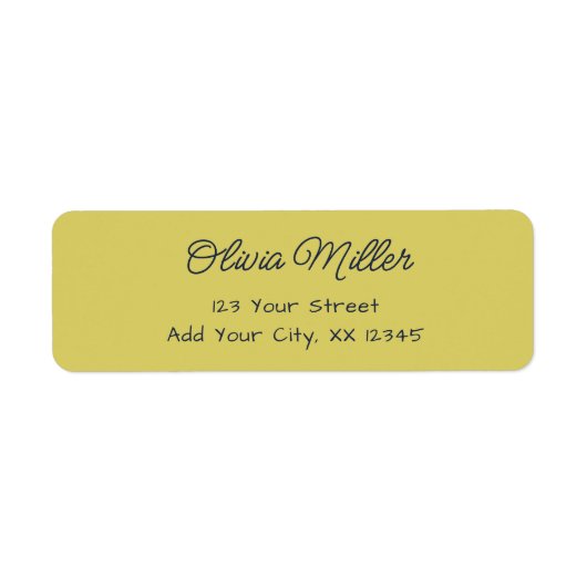 Gentle Warm Yellow - Modern Address Label (Vorne)