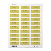Gentle Warm Yellow - Modern Address Label (Vorne)