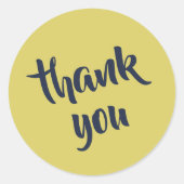 Gentle Warm Yellow Thank You Classic Round Sticker (Vorderseite)