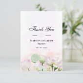 Gentle Water Lilies und Loti Watercolor Vielen Dan Dankeskarte (Stehend Vorderseite)