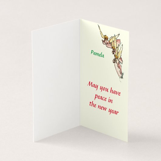 Gentle Watercolor Angels Emerge from Clouds Holida (Innenseite)