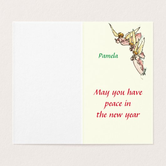 Gentle Watercolor Angels Emerge from Clouds Holida (Innenseite Aufgefaltet)