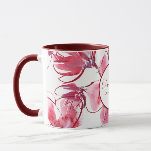 Gentle Watercolor Blume Tasse (Links)