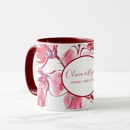 Gentle Watercolor Blume Tasse (Vorderseite Links)